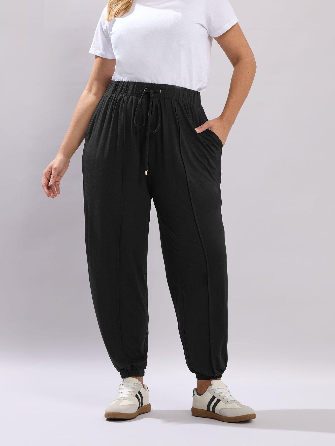 yours-curve-new-style-harem-joggers-blackfront