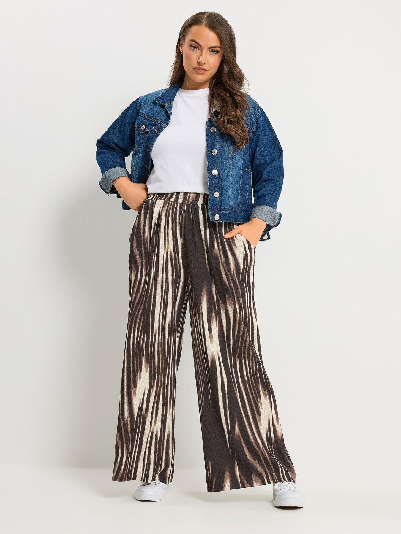 yours-curve-jersey-wide-leg-printed-trousers-brownback