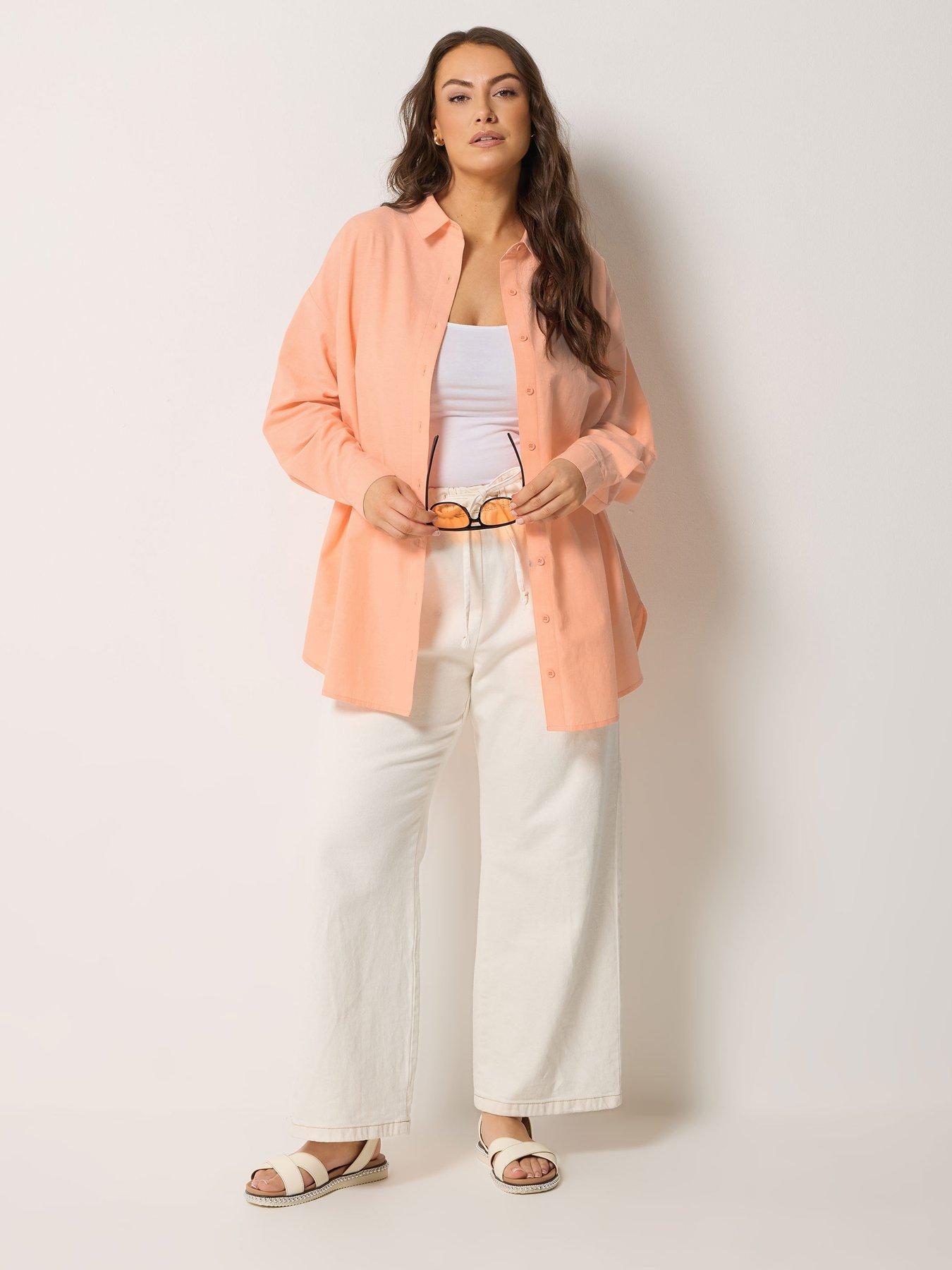 yours-curve-long-sleeve-linen-shirt-orangeback