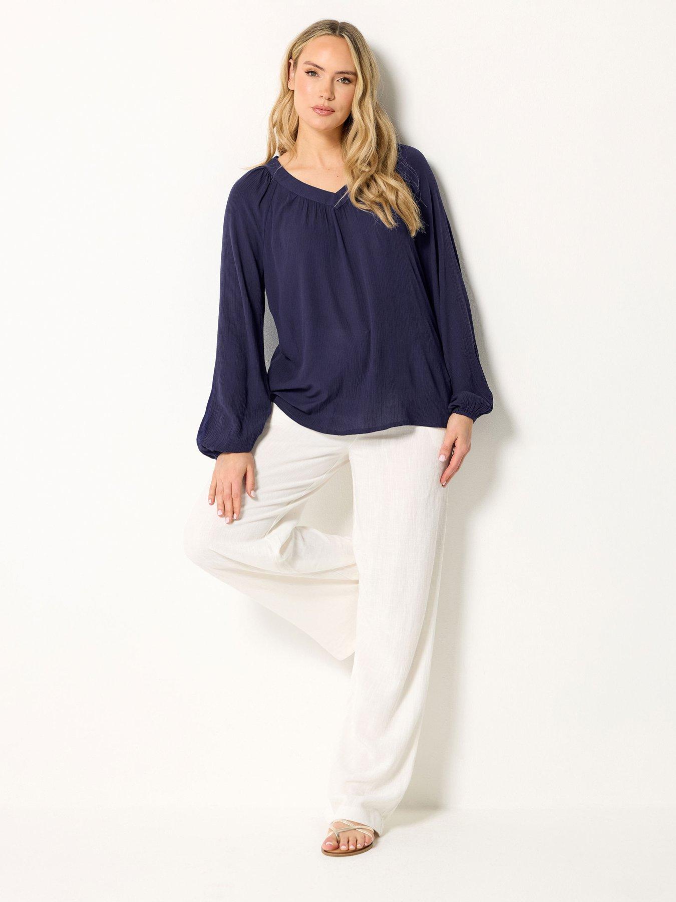 Image 3 of 5 of Long Tall Sally Tall V-neck Crinkle Top