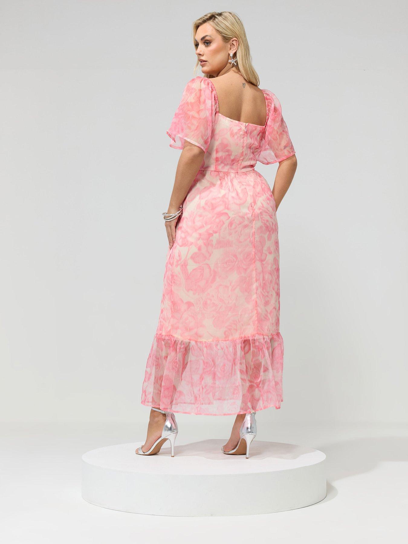 yours-curve-abstract-organza-dress-pinkstillFront