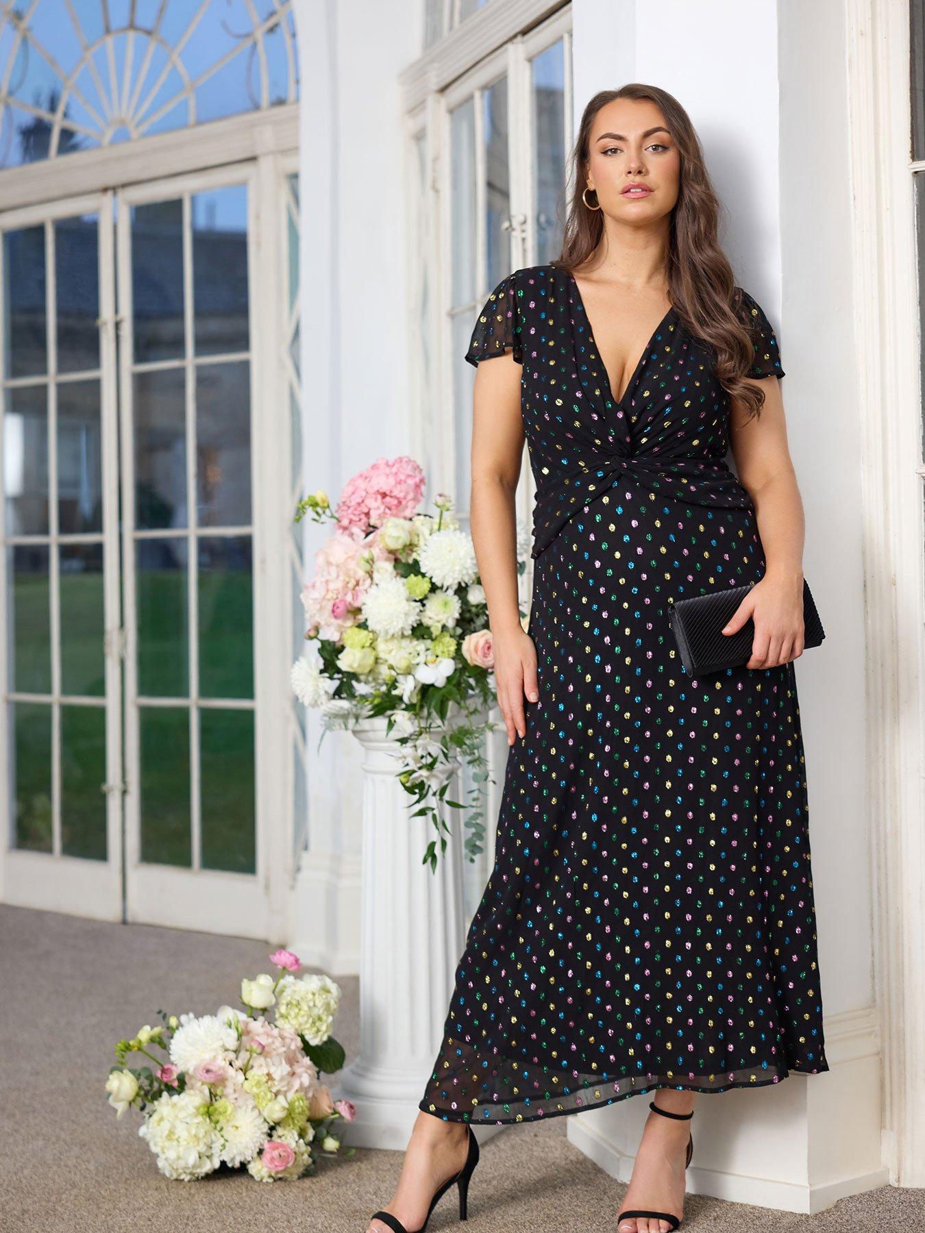 yours-curve-twist-front-metallic-dress-blackfront