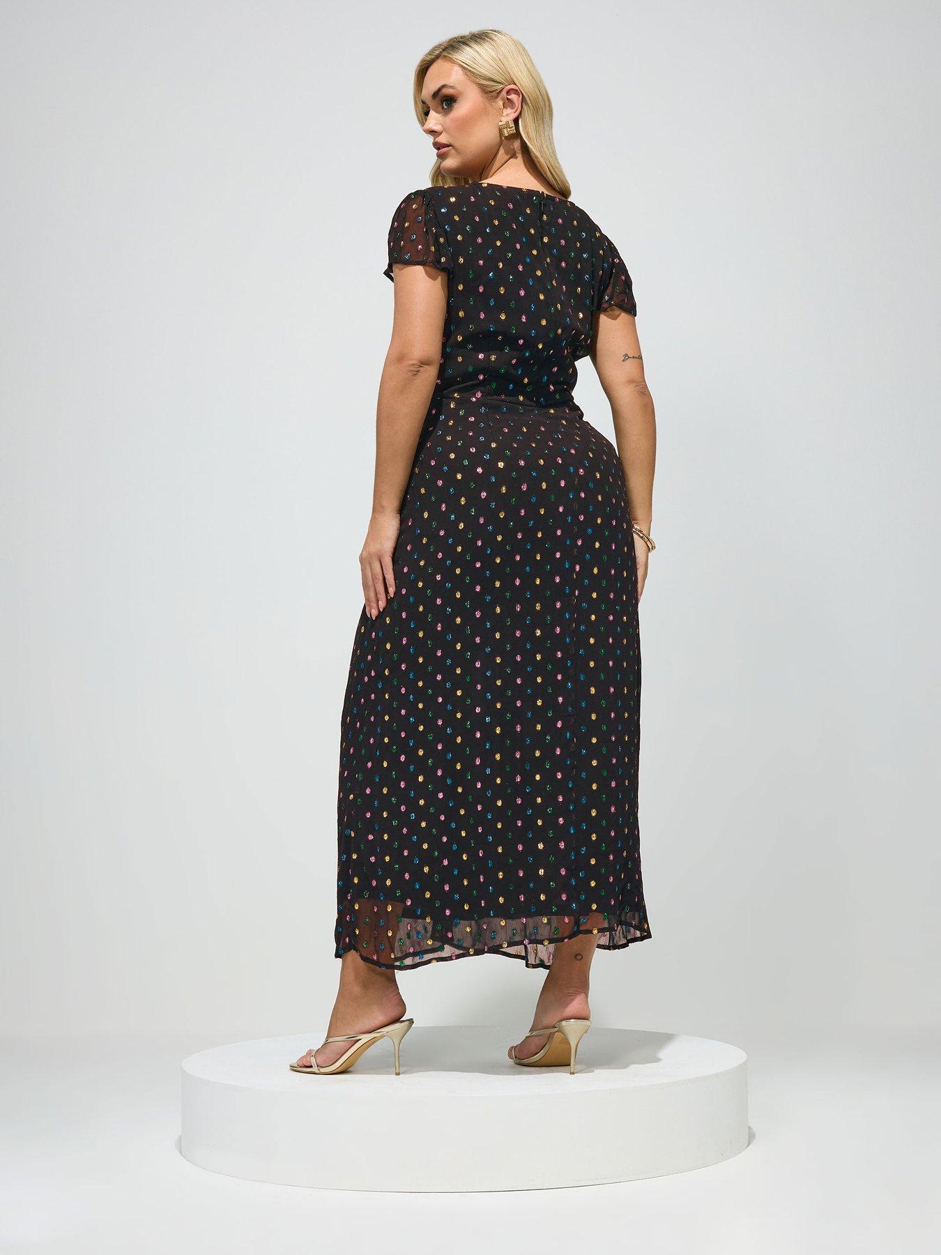 yours-curve-twist-front-metallic-dress-blackstillFront