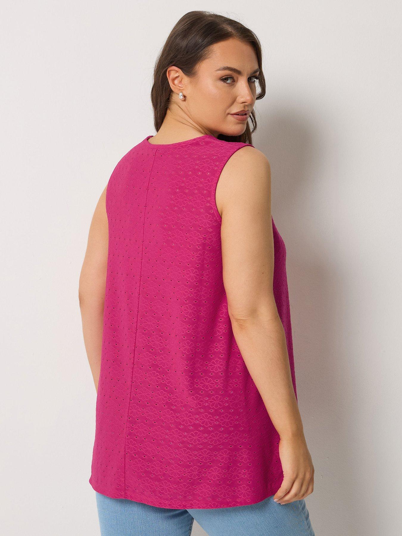 yours-curve-broderie-crochet-vest-pinkstillFront