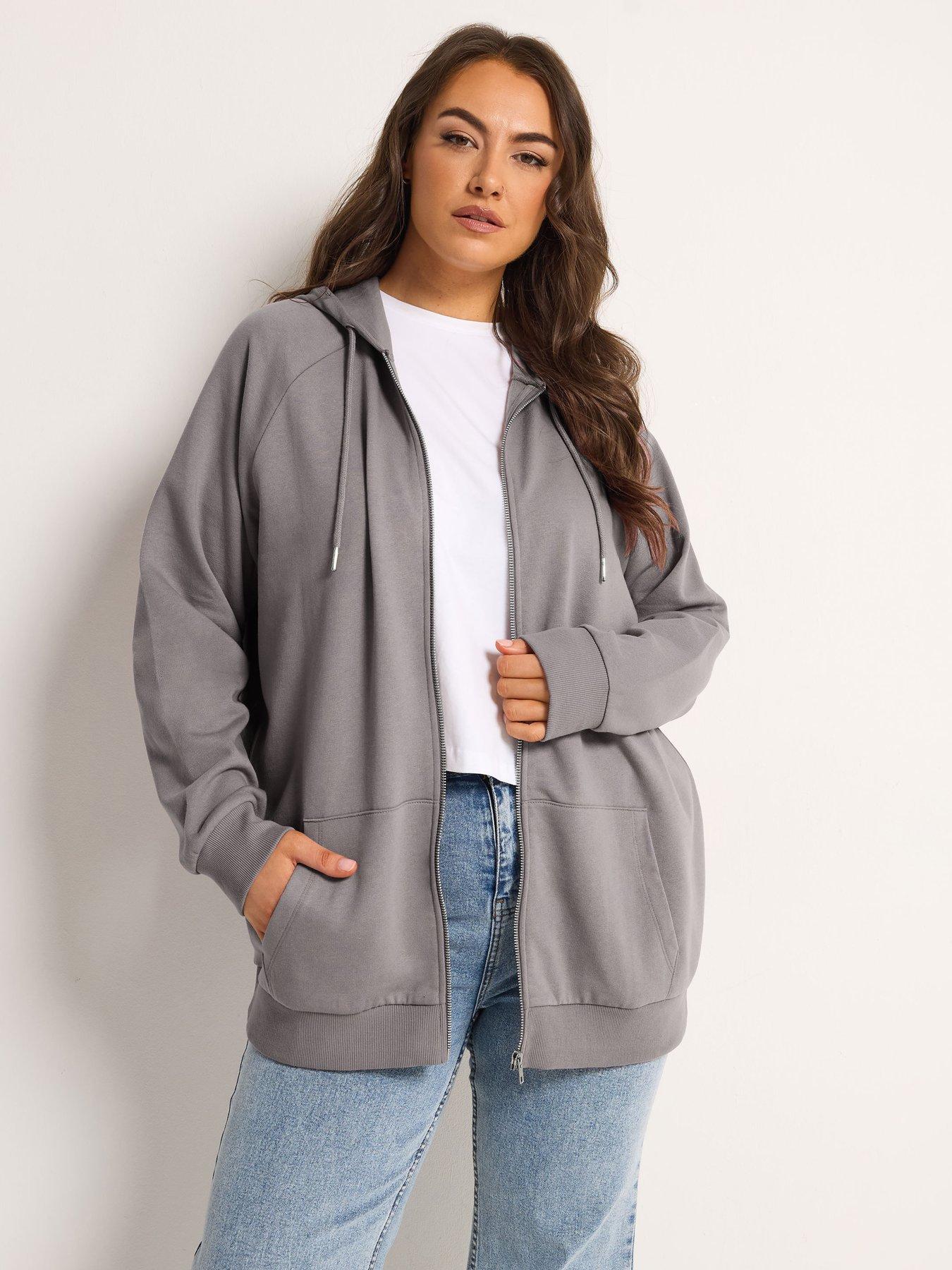 Image 1 of 5 of Yours Curve Zip Through Hoodie - Mauve