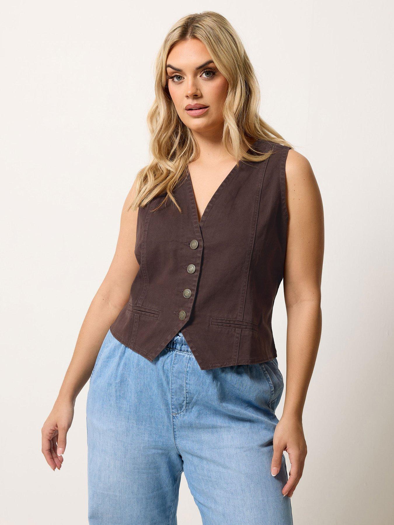 Yours Curve Denim Waistcoat