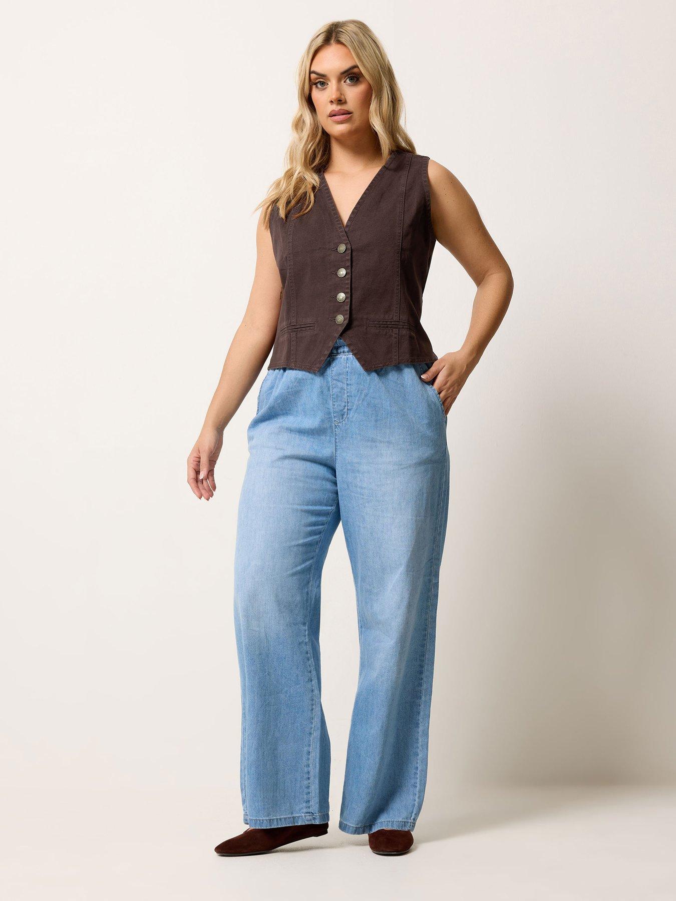 Image 3 of 5 of Yours Curve Denim Waistcoat