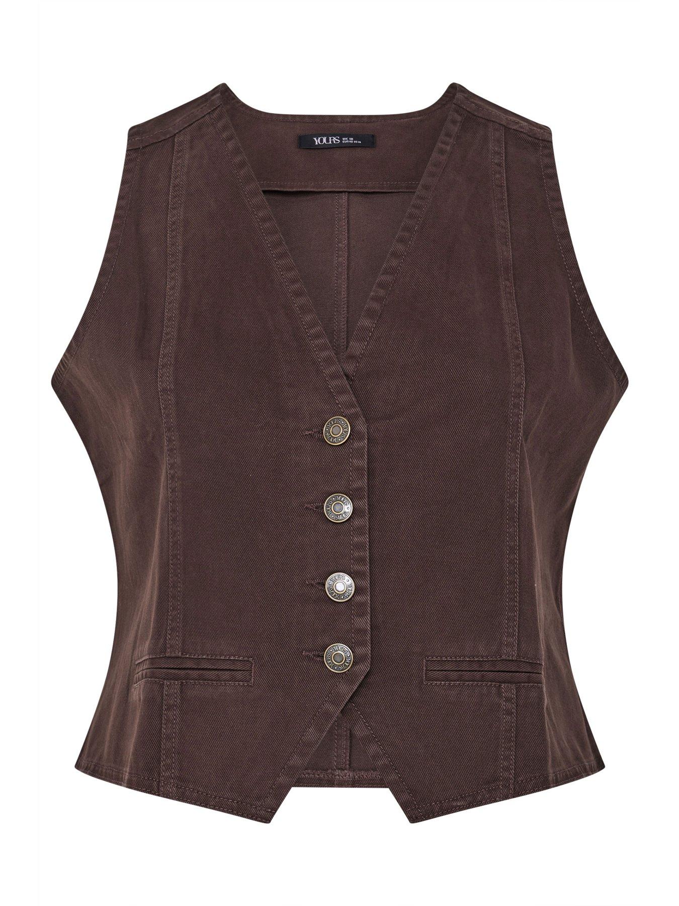 Image 5 of 5 of Yours Curve Denim Waistcoat