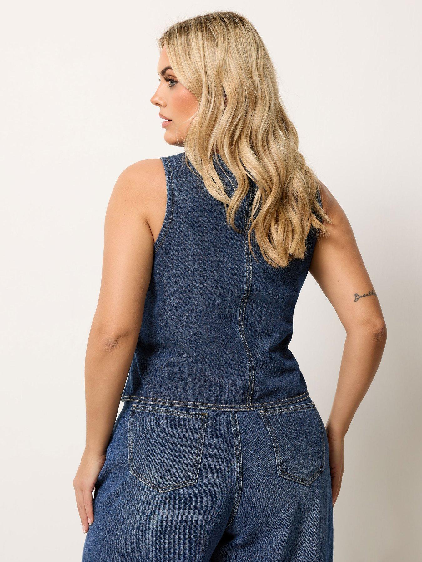 Image 2 of 5 of Yours Curve Denim Waistcoat