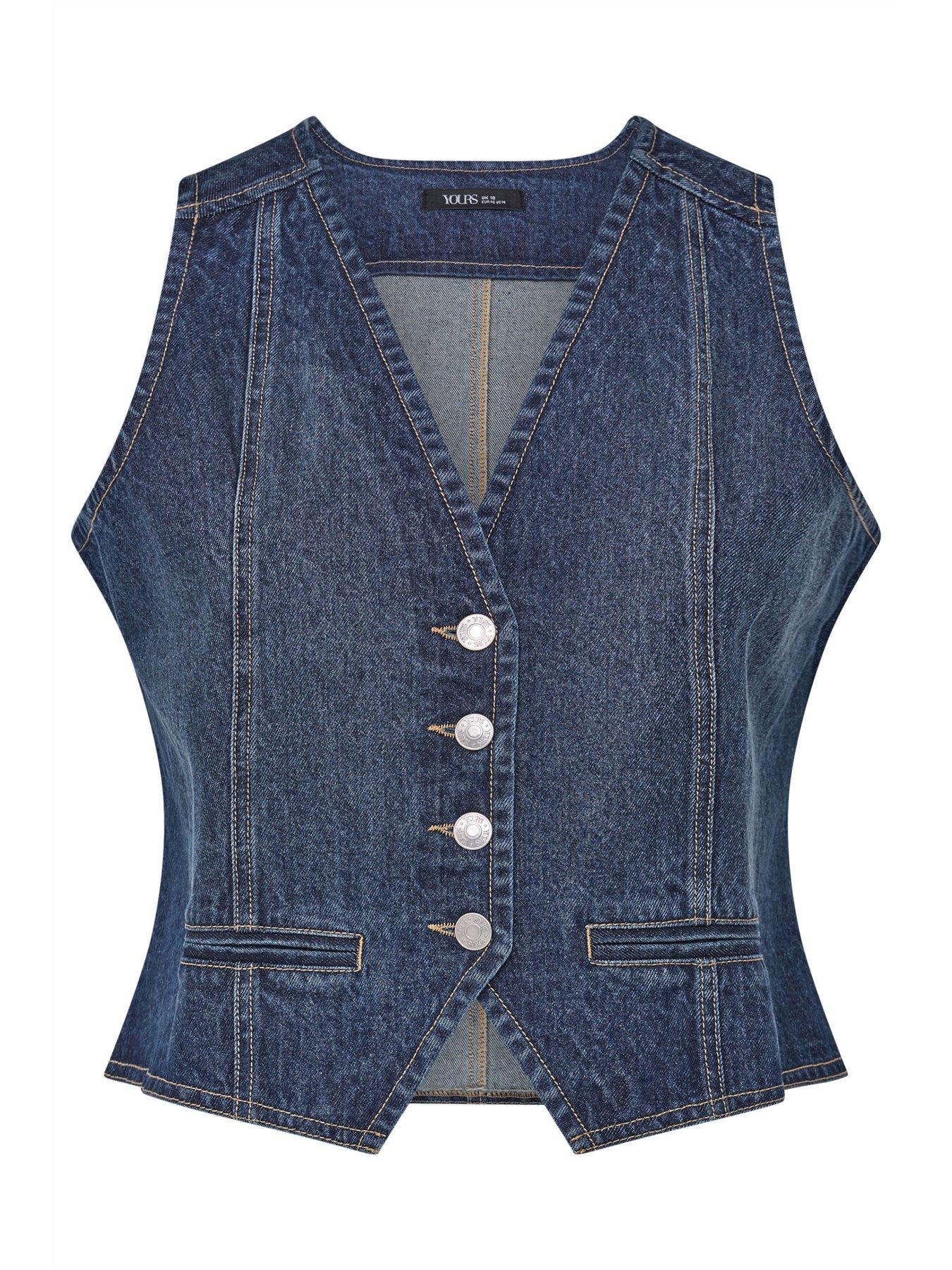 Image 5 of 5 of Yours Curve Denim Waistcoat