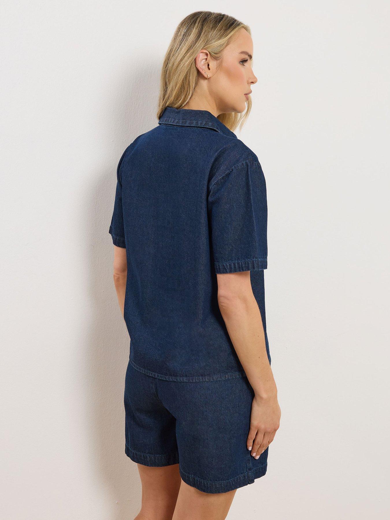 Image 2 of 5 of Long Tall Sally Denim Short Sleeve - Blue