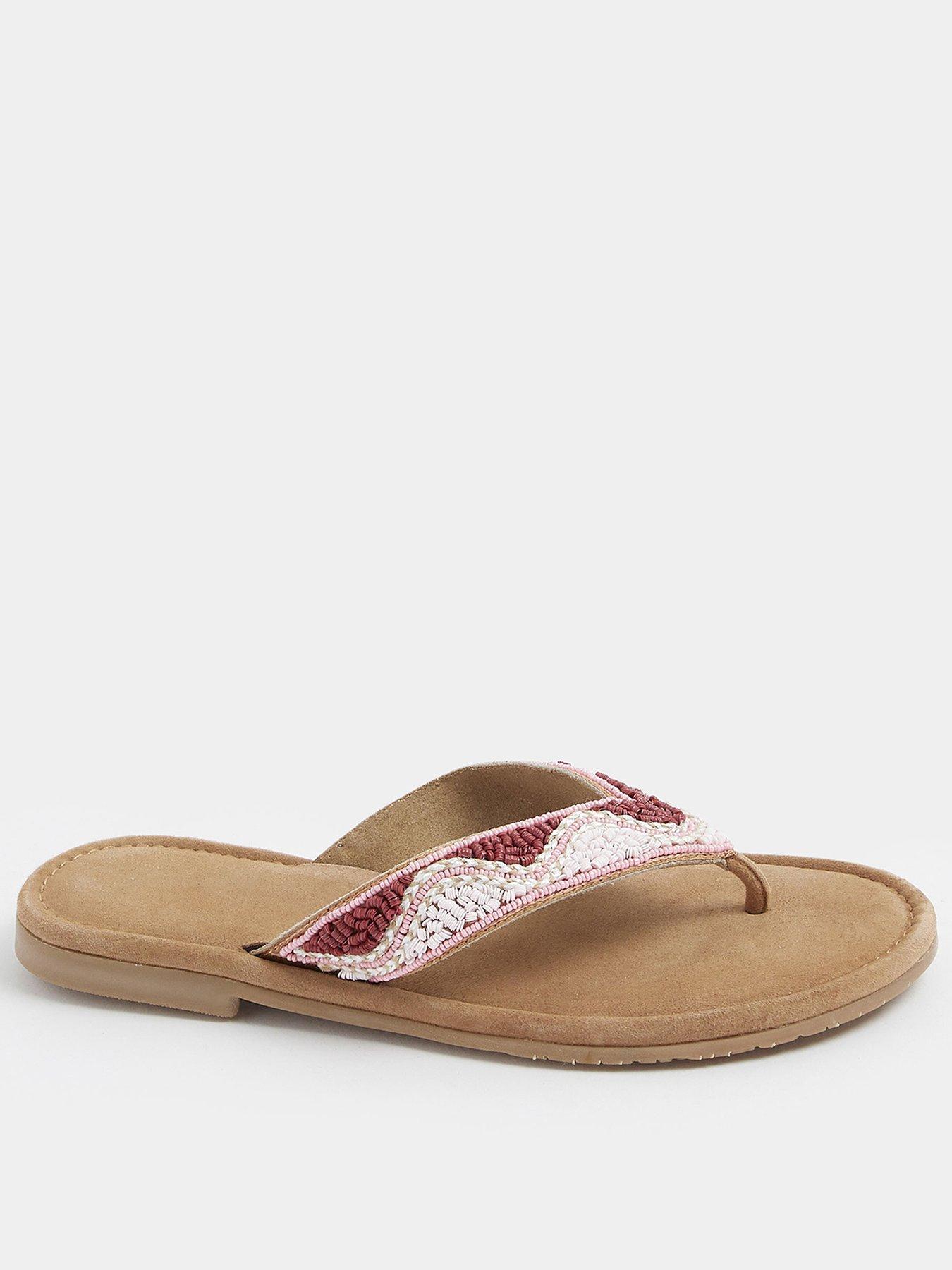 Image 1 of 4 of Yours Wide Fit Beaded Toe Sandal