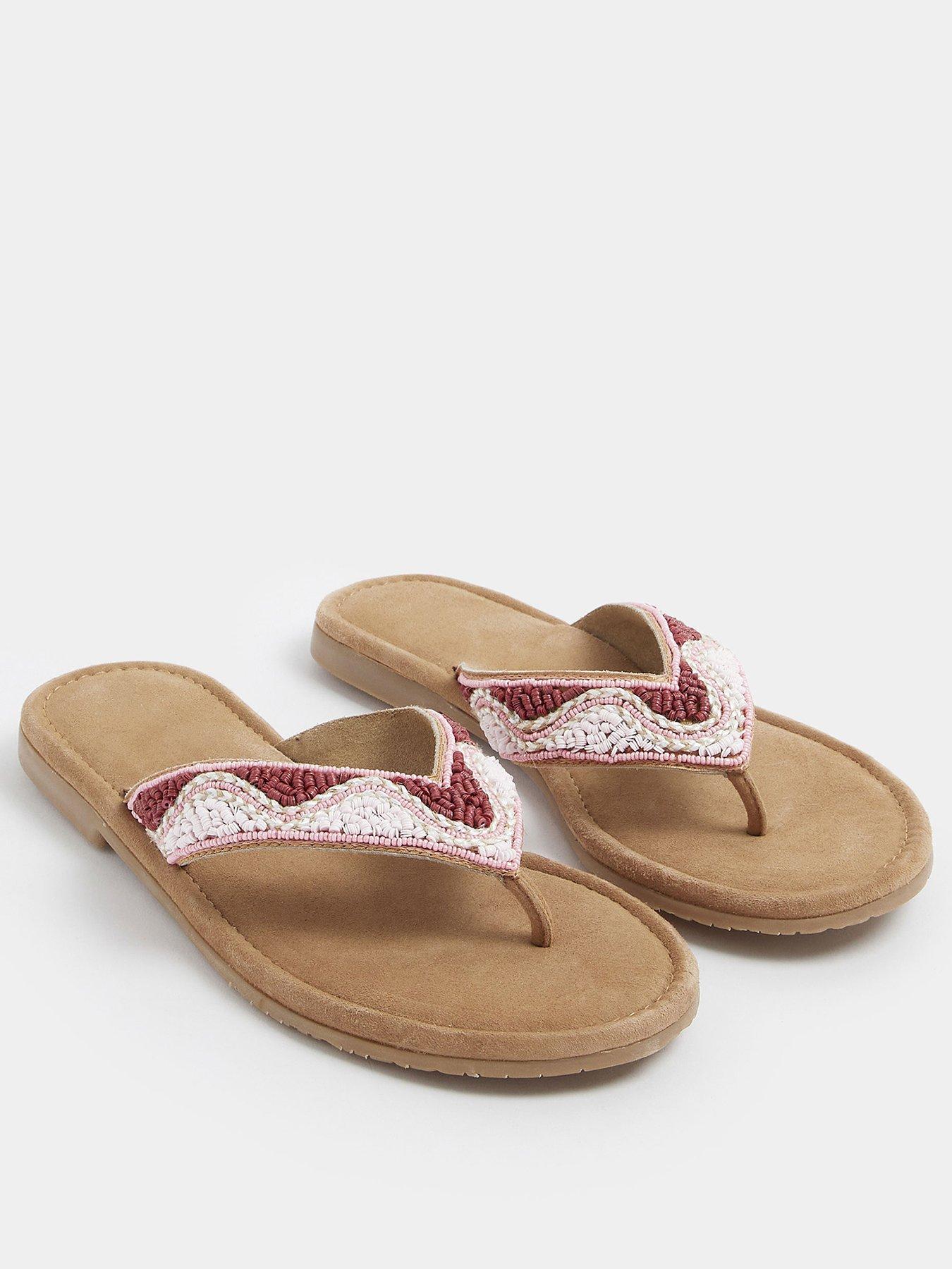 Image 2 of 4 of Yours Wide Fit Beaded Toe Sandal