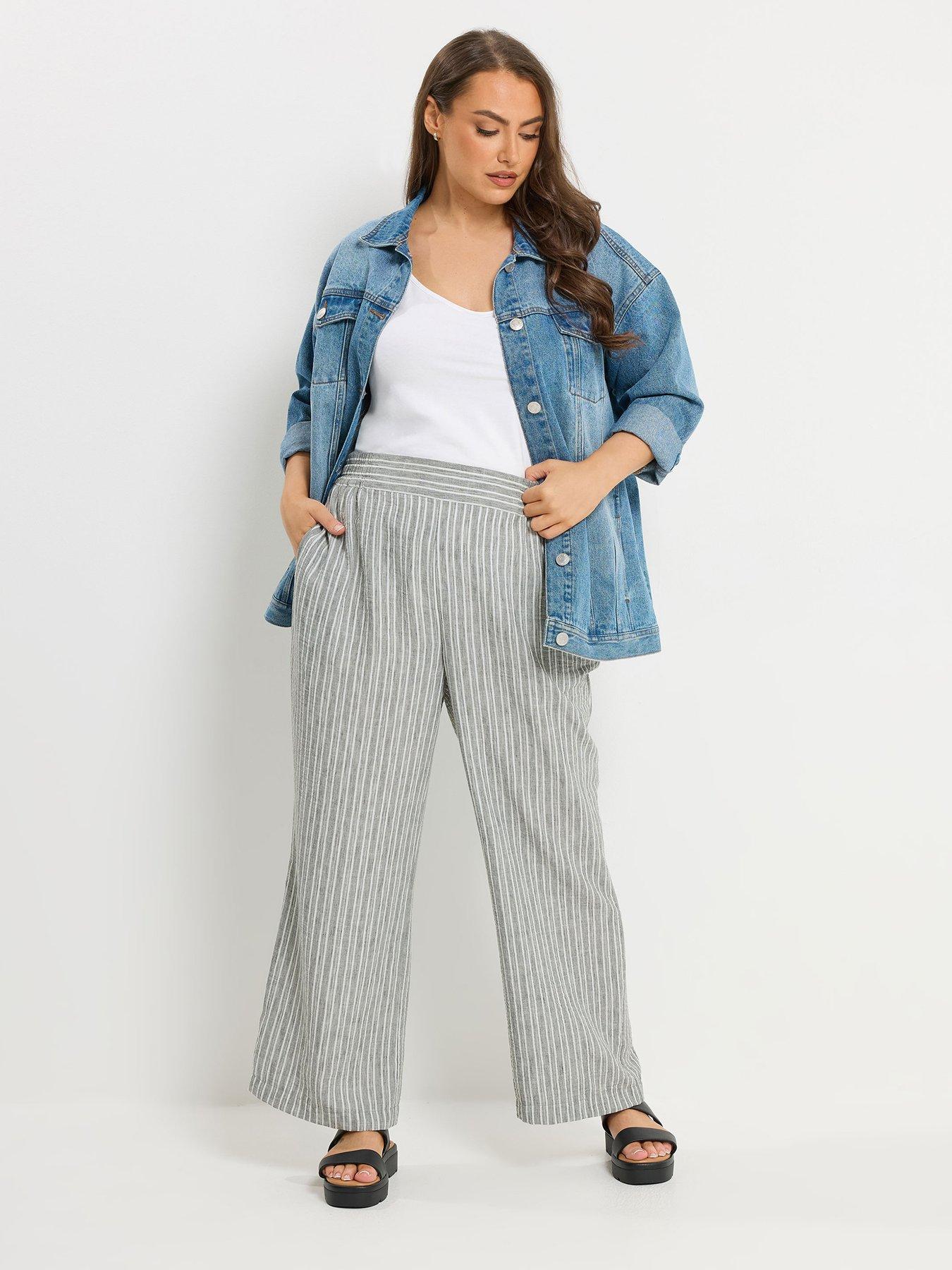 yours-curve-linen-look-pull-on-striped-wide-leg-trousers-30back
