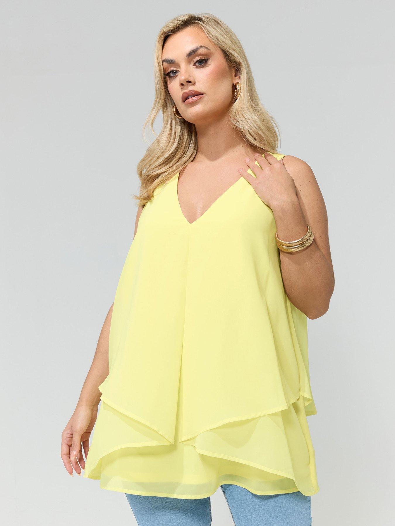 Image 1 of 5 of Yours Curve Layered Top - Yellow