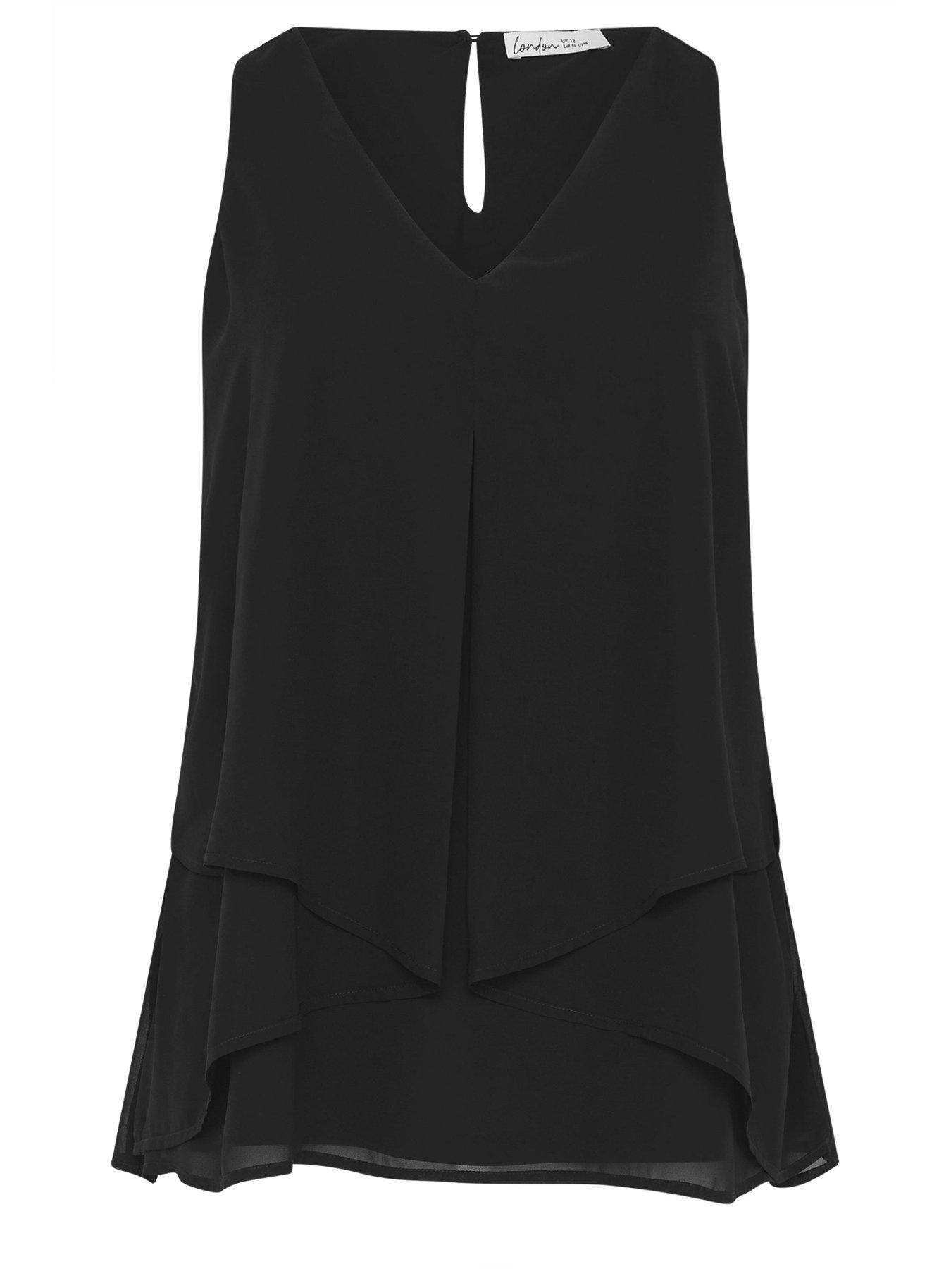 Image 5 of 5 of Yours Curve Layered Top - Black