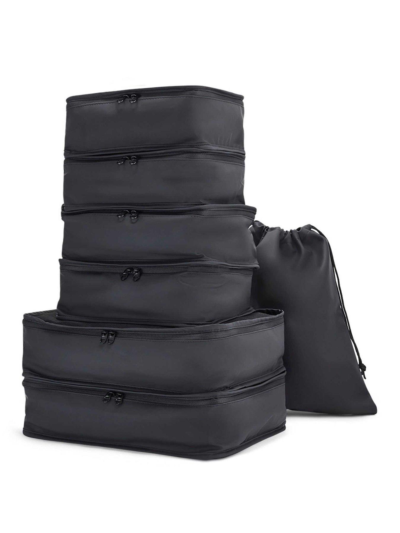 rock-luggage-packing-cubes-black-set-of-7front