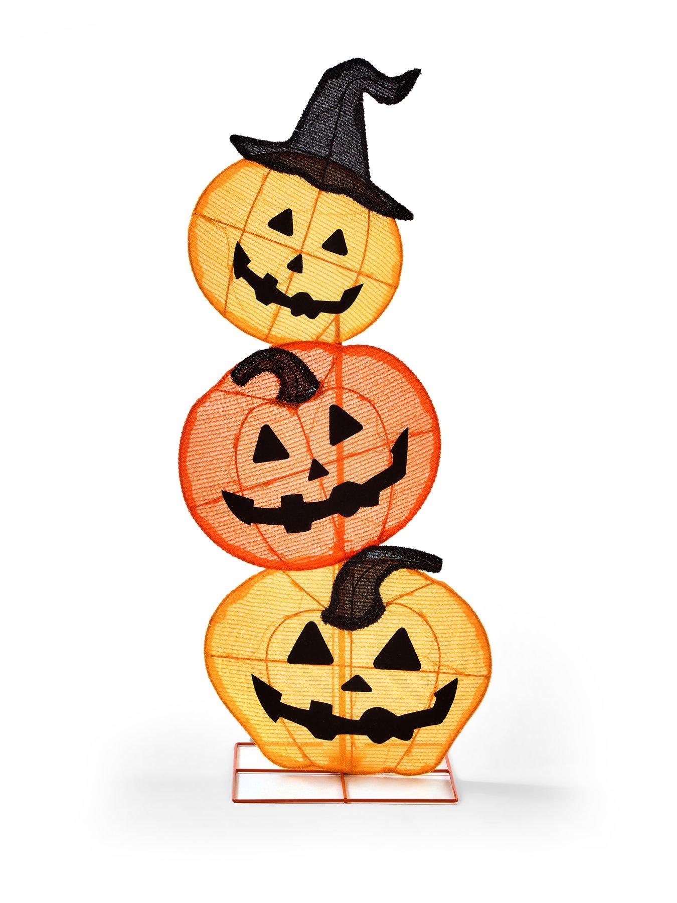 Image 2 of 6 of The Very Collection Light Up&nbsp;Stacked Pumpkin Outdoor Halloween Decoration
