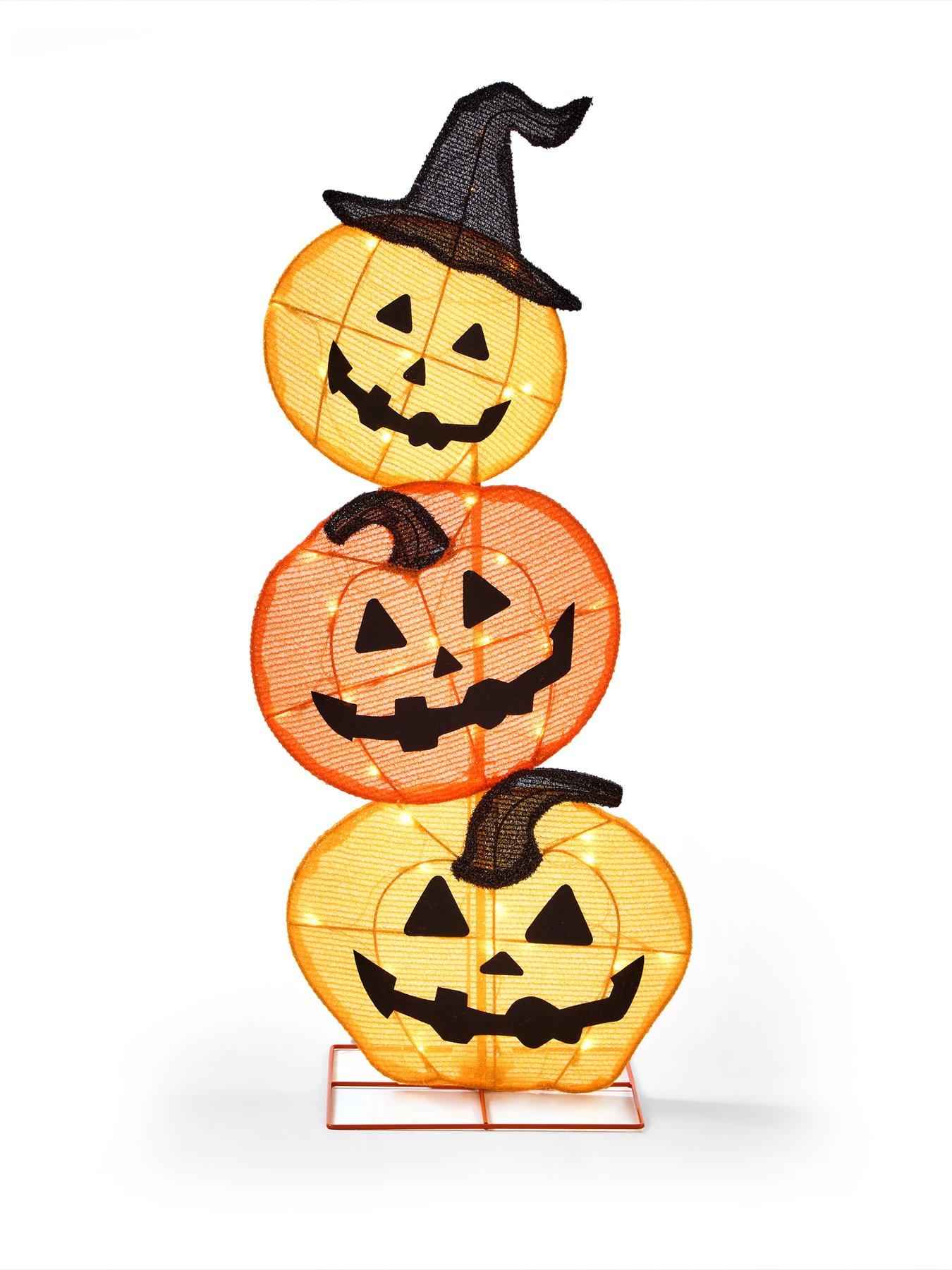 Image 3 of 6 of The Very Collection Light Up&nbsp;Stacked Pumpkin Outdoor Halloween Decoration