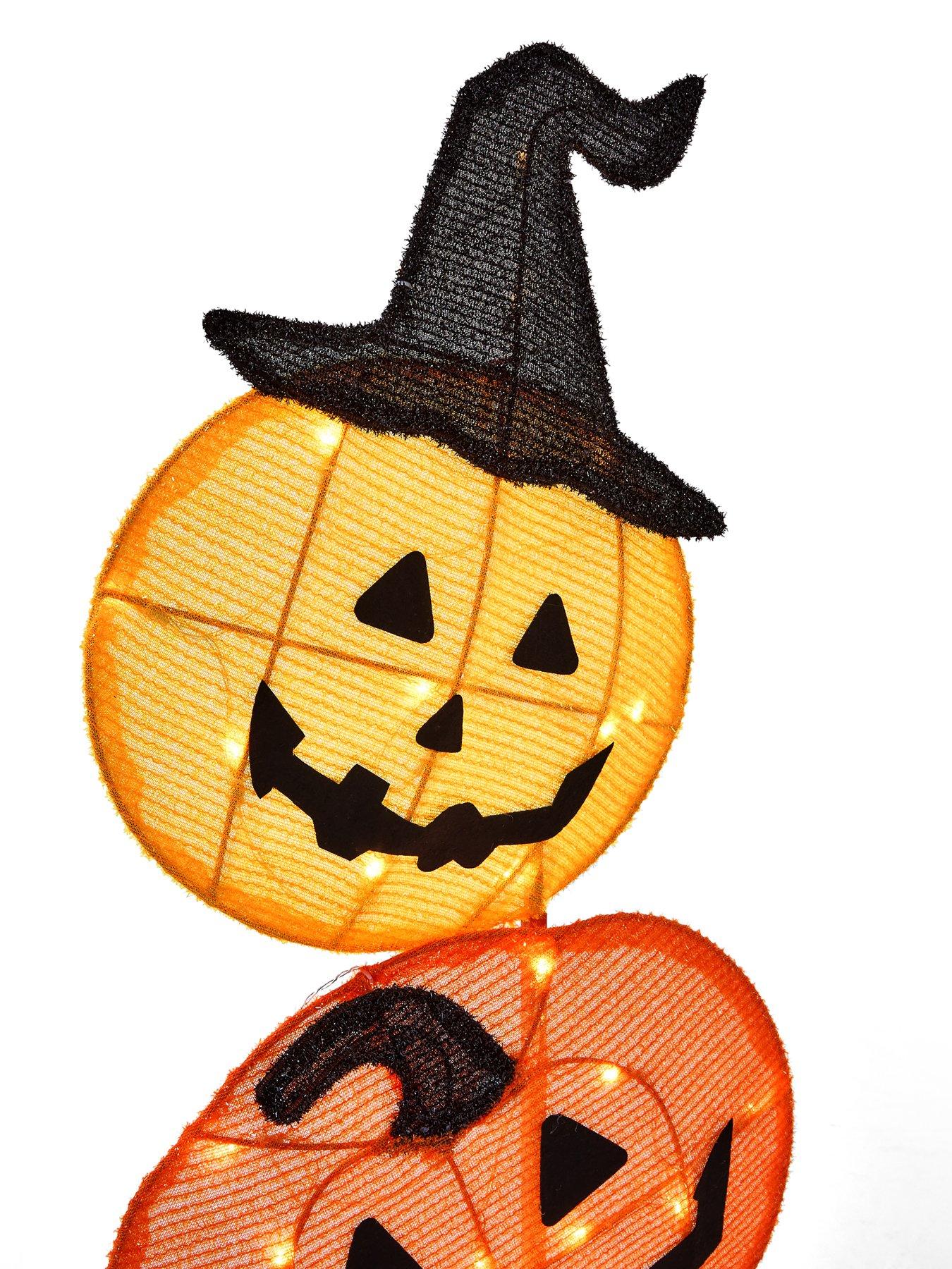 Image 4 of 6 of The Very Collection Light Up&nbsp;Stacked Pumpkin Outdoor Halloween Decoration
