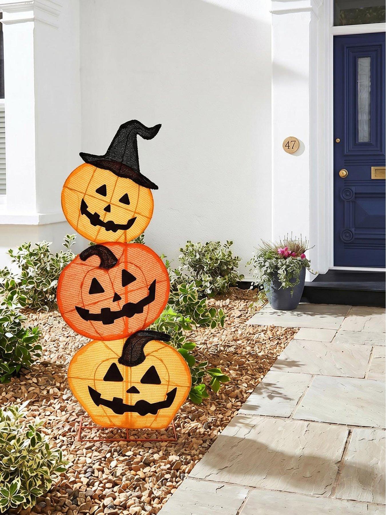 Image 6 of 6 of The Very Collection Light Up&nbsp;Stacked Pumpkin Outdoor Halloween Decoration