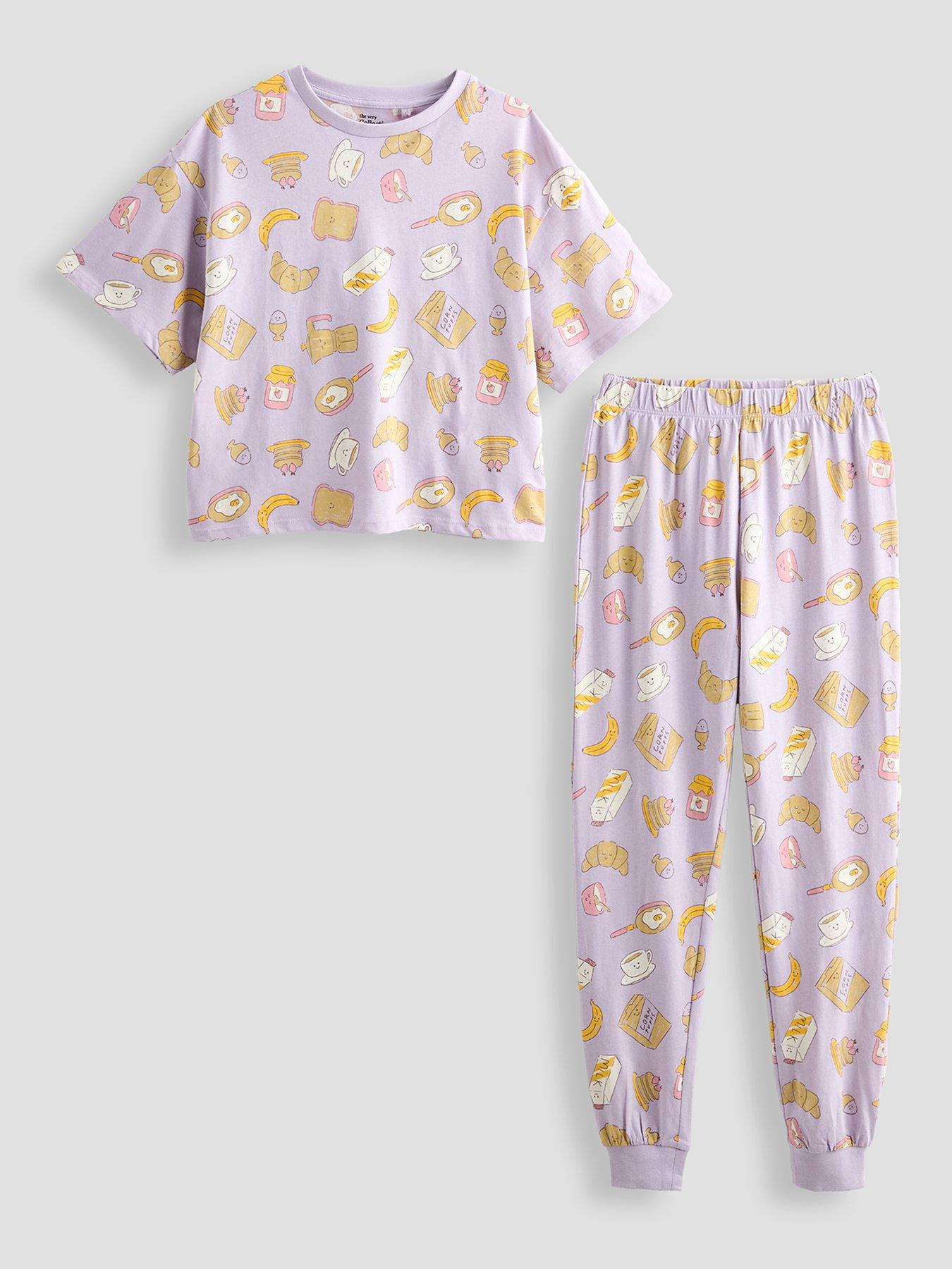 The Very Collection Older Girls Breakfast Print Pyjama Set - Multi