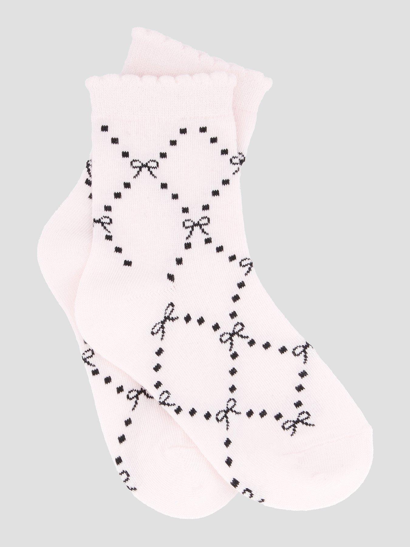 Image 2 of 3 of The Very Collection Older Girls 7 Pack Bow Print Pink Socks - Multi