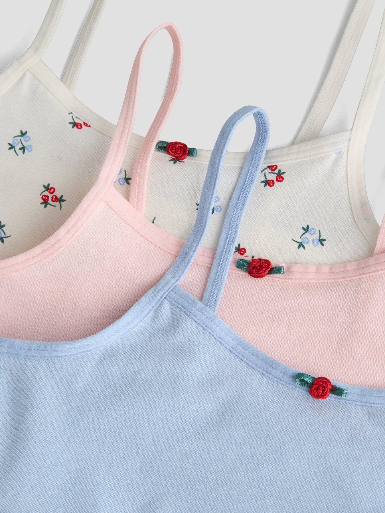 Image 5 of 5 of The Very Collection Older Girls Blue Floral Print Crop Top 3pk