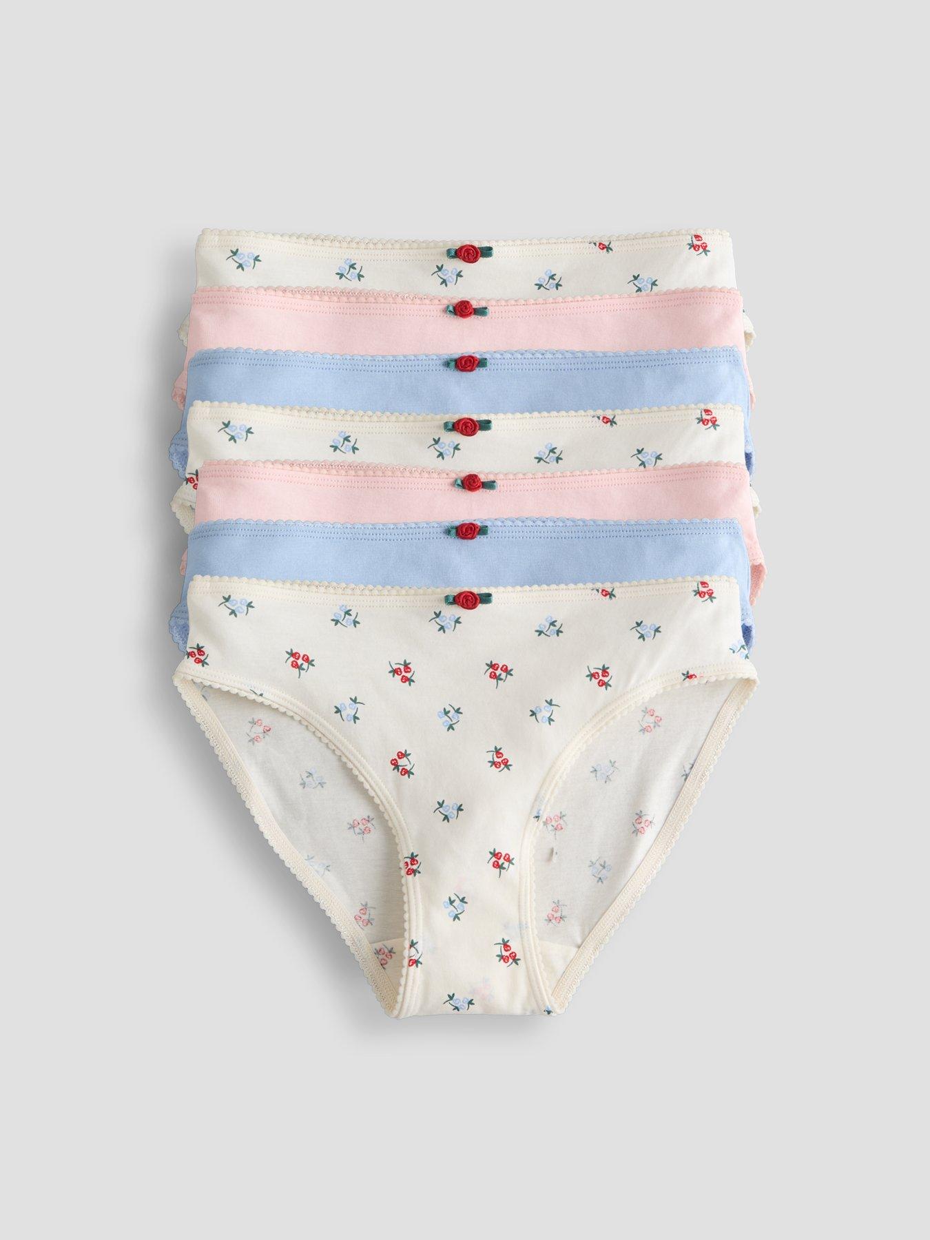 The Very Collection Older Girls Blue Floral Print 7pk Briefs