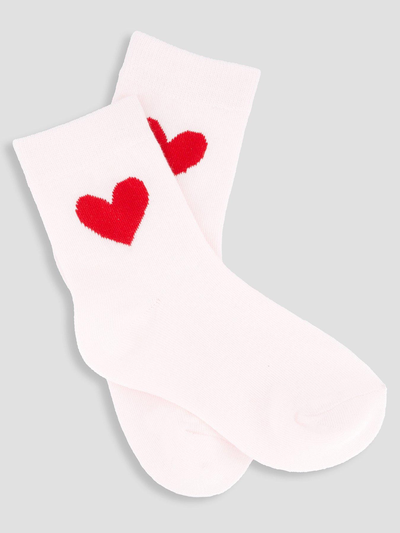 Image 2 of 3 of The Very Collection Older Girls Heart Print 5 Pack Socks - Multi