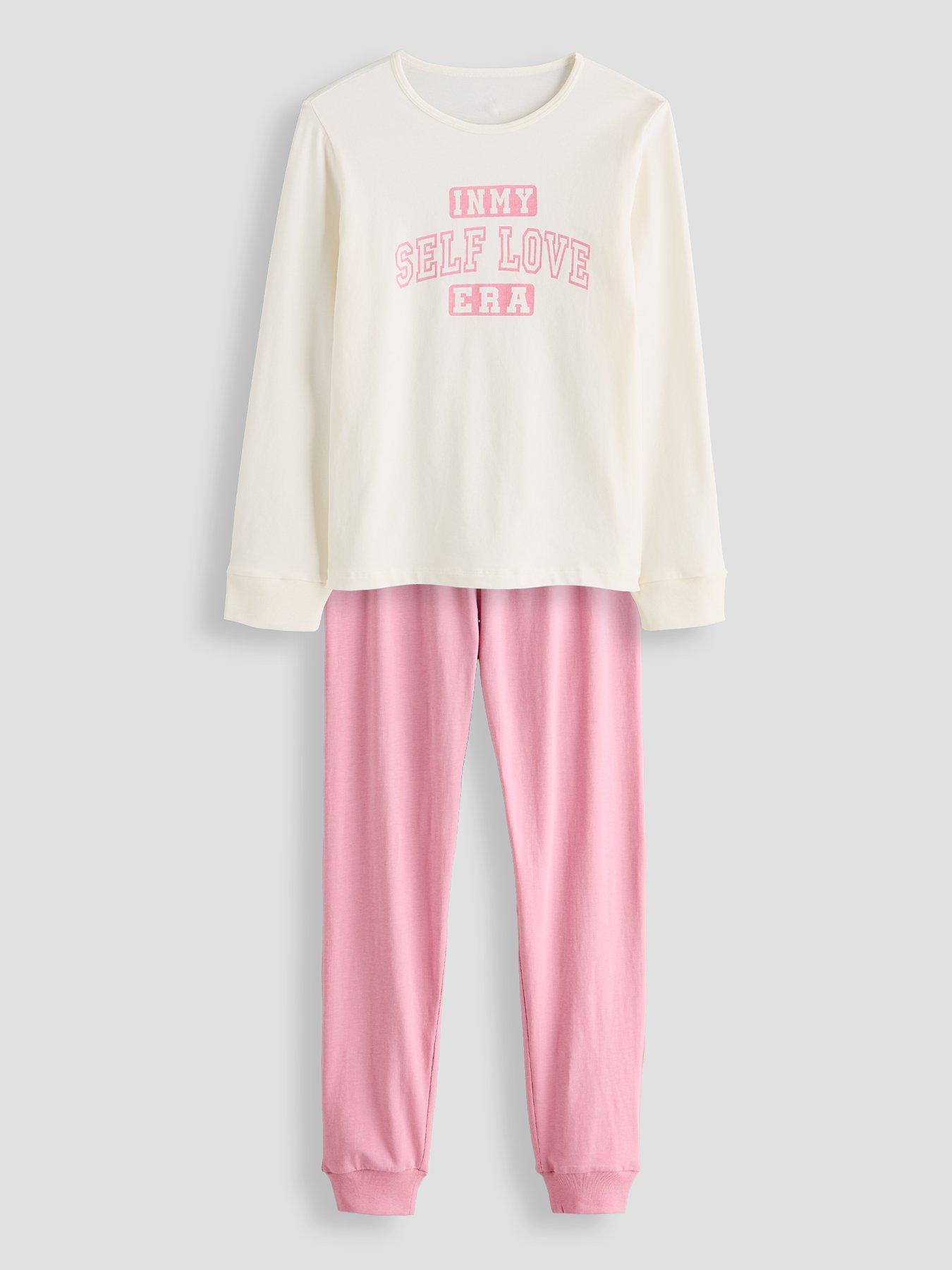 Image 3 of 5 of The Very Collection Older Girls 2 Pack Self Love Club Heart Pj - Cream