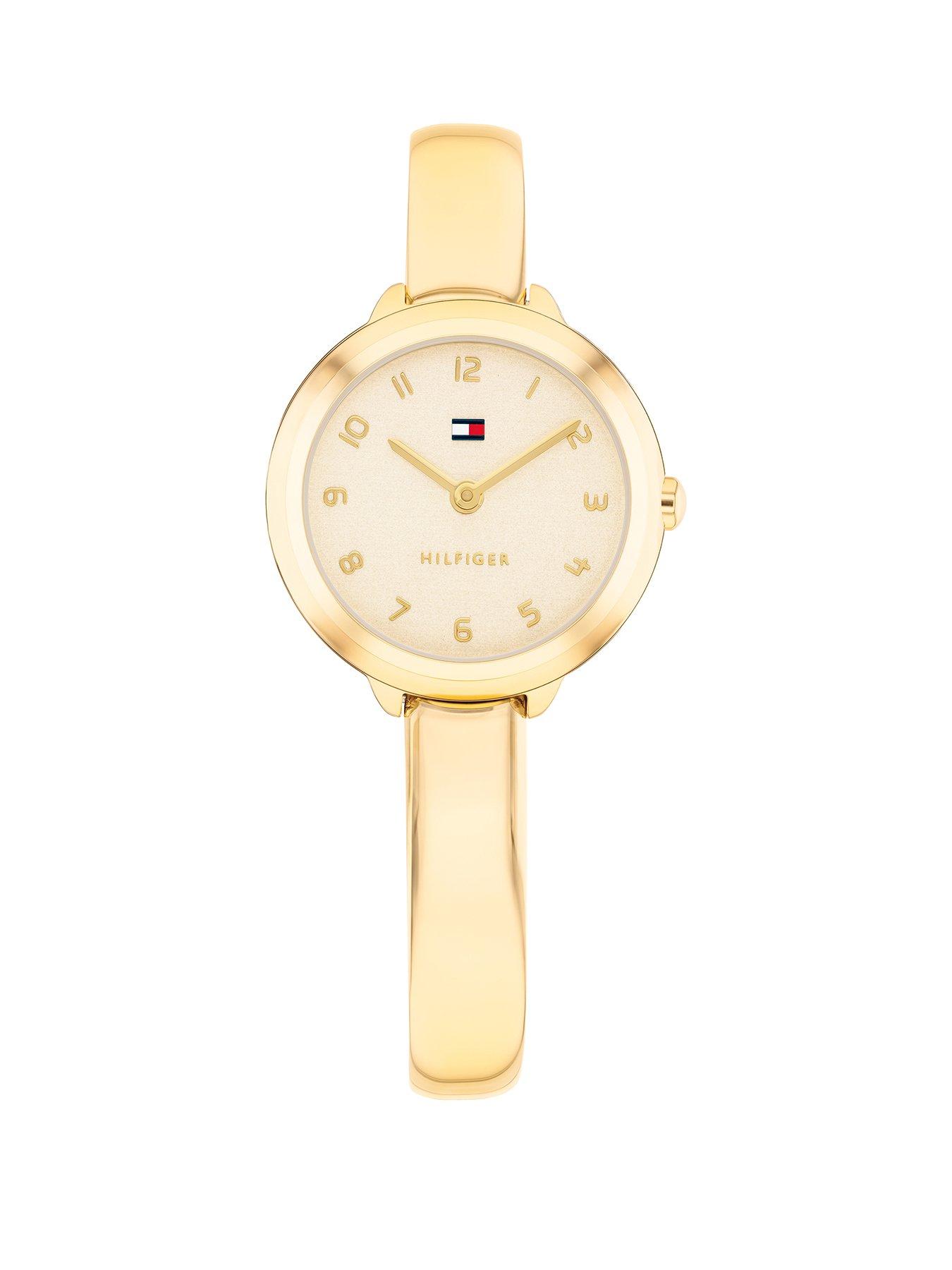 Tommy Hilfiger Womens Gold Plated Bangle Watch