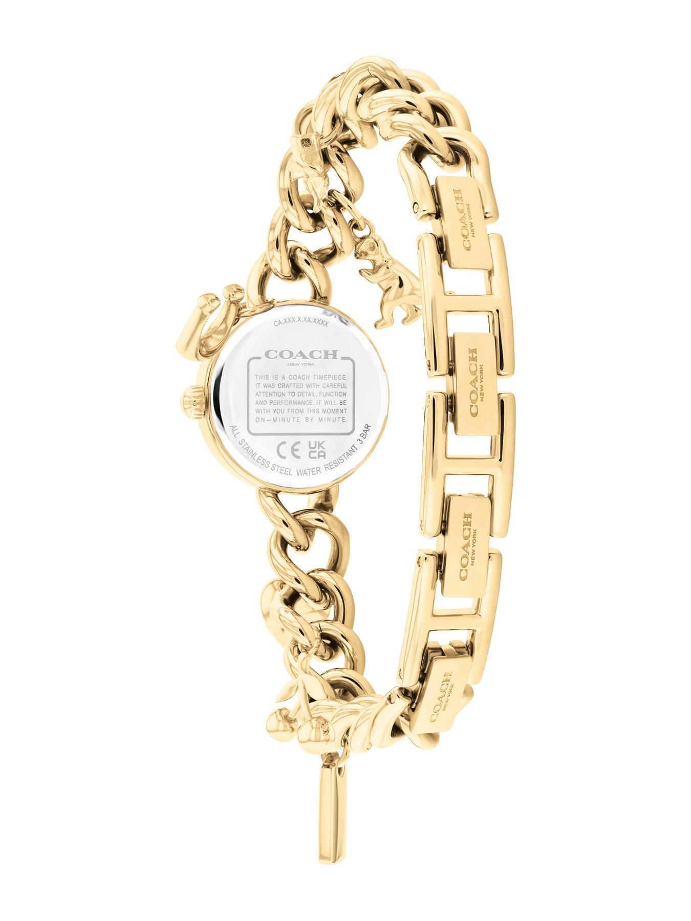 Image 2 of 6 of COACH Coach Ladies Iris Gold Plated Charm Bracelet Watch