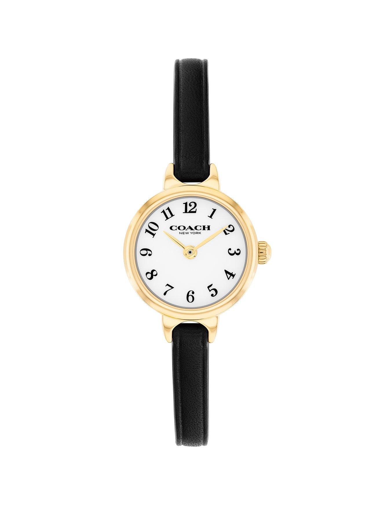 Image 1 of 5 of COACH Coach Ladies Iris Black Leather Strap Watch
