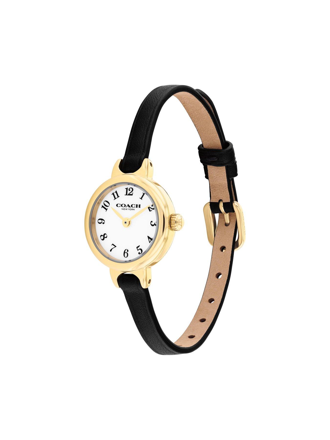 Image 2 of 5 of COACH Coach Ladies Iris Black Leather Strap Watch