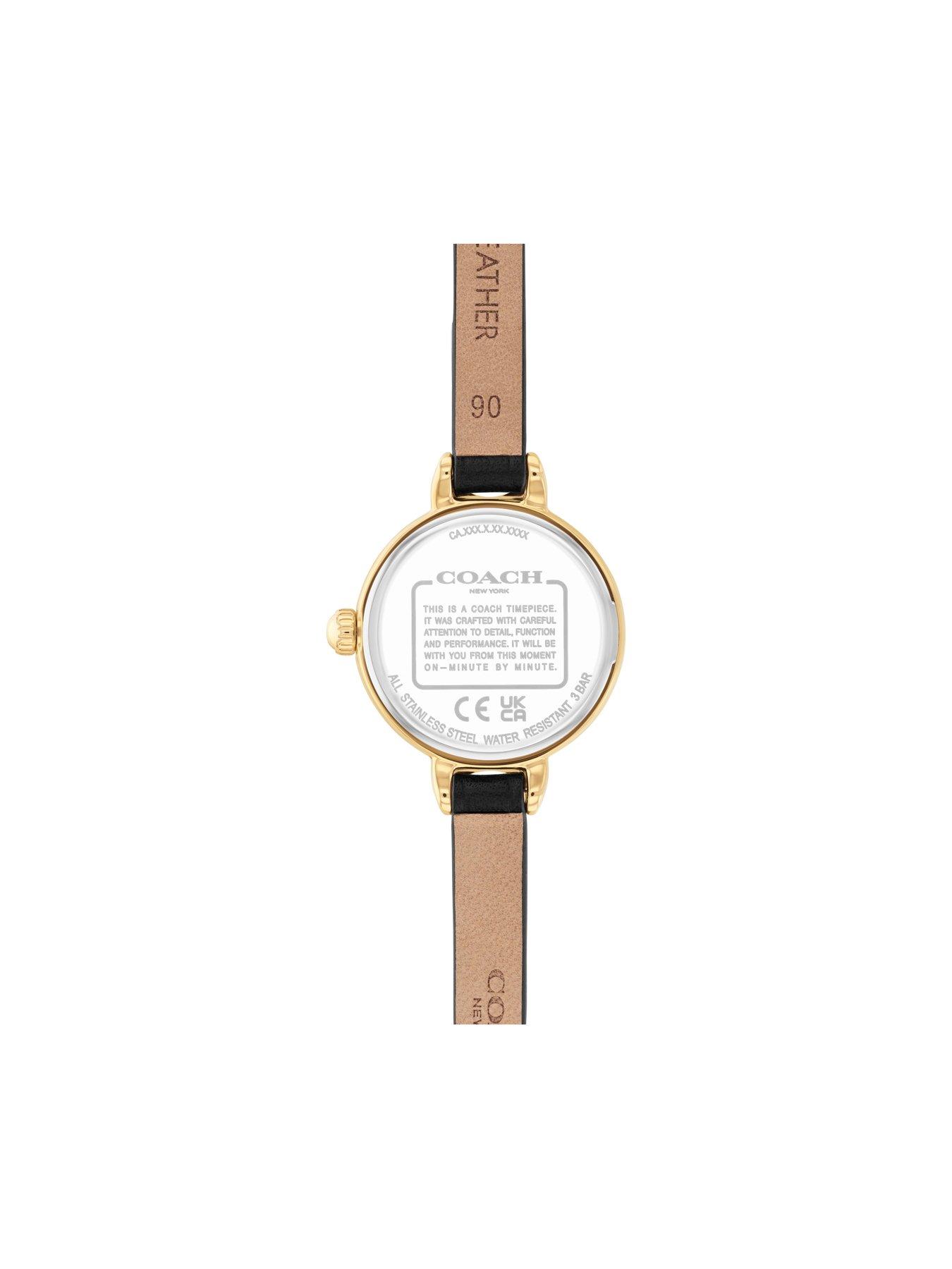 Image 3 of 5 of COACH Coach Ladies Iris Black Leather Strap Watch