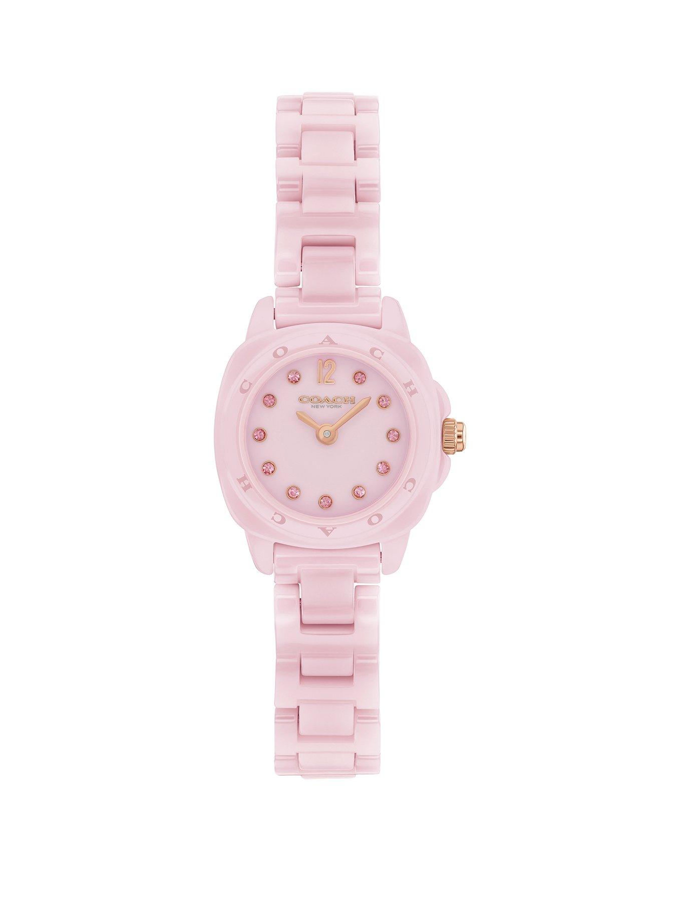 COACH Ladies Pink Ceramic Kitt Watch