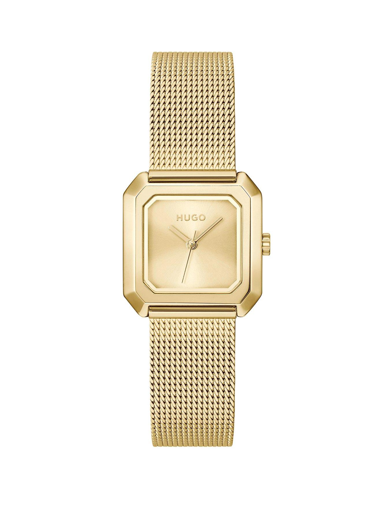 hugo-ladies-hugo-hazel-light-yellow-gold-pvd-mesh-bracelet