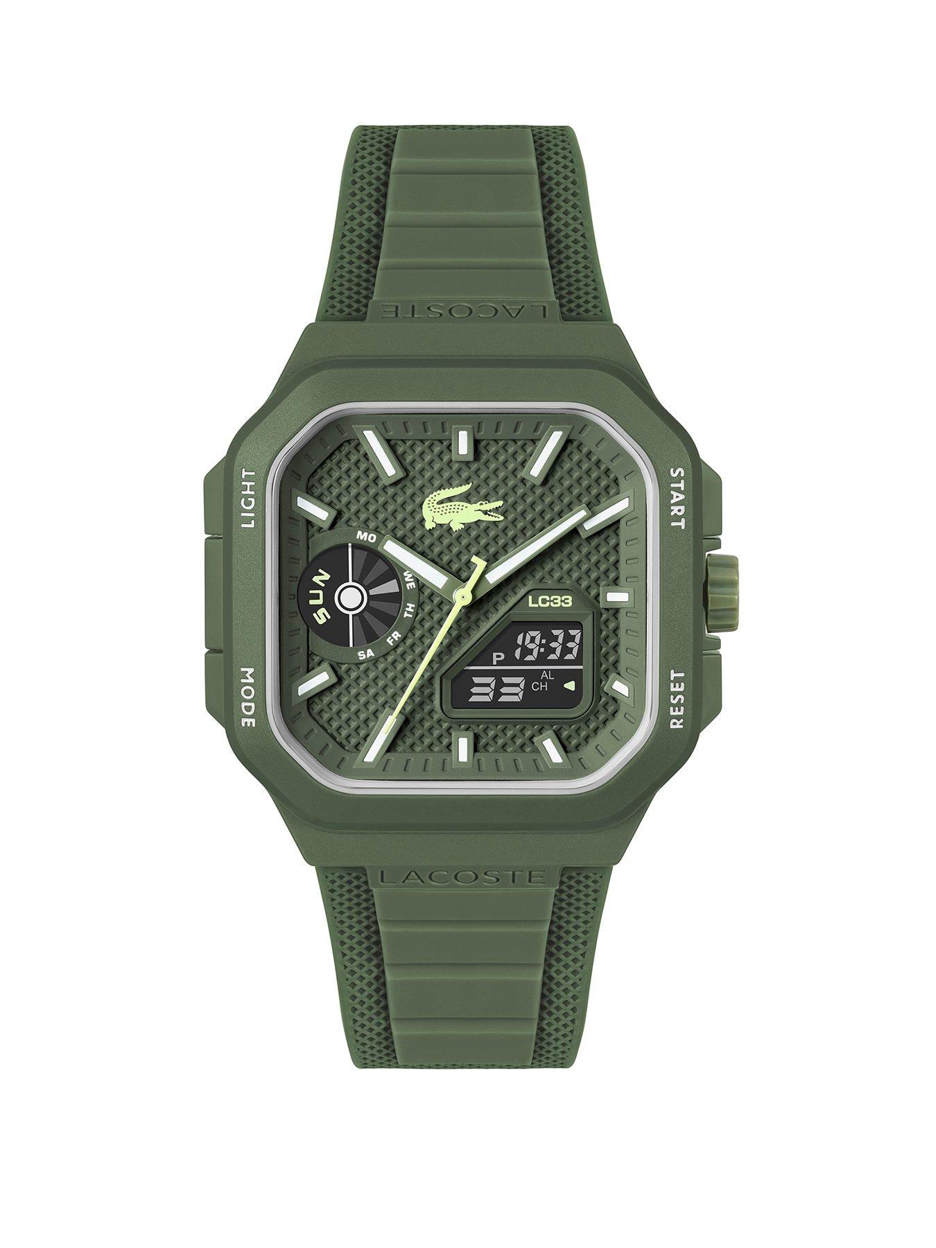 Lacoste Lacoste Mens LC33 Khaki Silicone Analog-Digital Watch