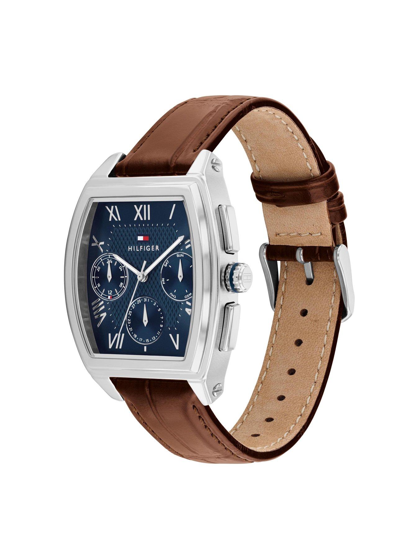 Image 2 of 7 of Tommy Hilfiger Mens Brown Leather Strap Watch