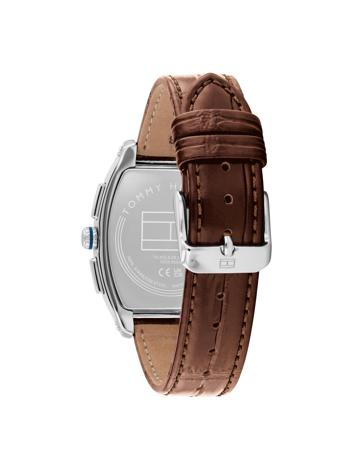 Image 3 of 7 of Tommy Hilfiger Mens Brown Leather Strap Watch