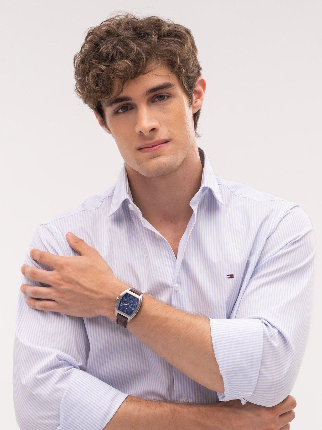 Image 5 of 7 of Tommy Hilfiger Mens Brown Leather Strap Watch
