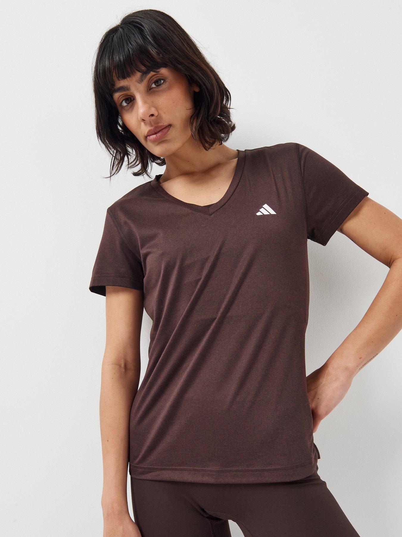 adidas Women's Training Workout Essentials T-Shirt - Brown