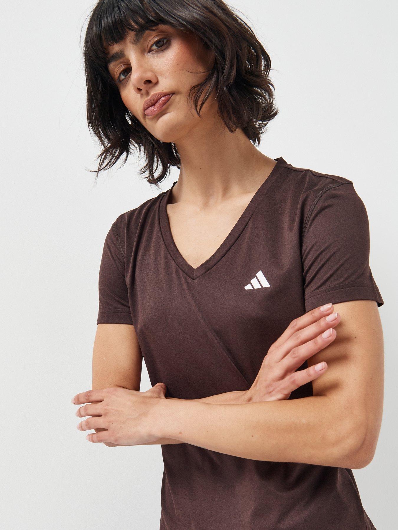 Image 4 of 6 of adidas Women's Training Workout Essentials T-Shirt - Brown