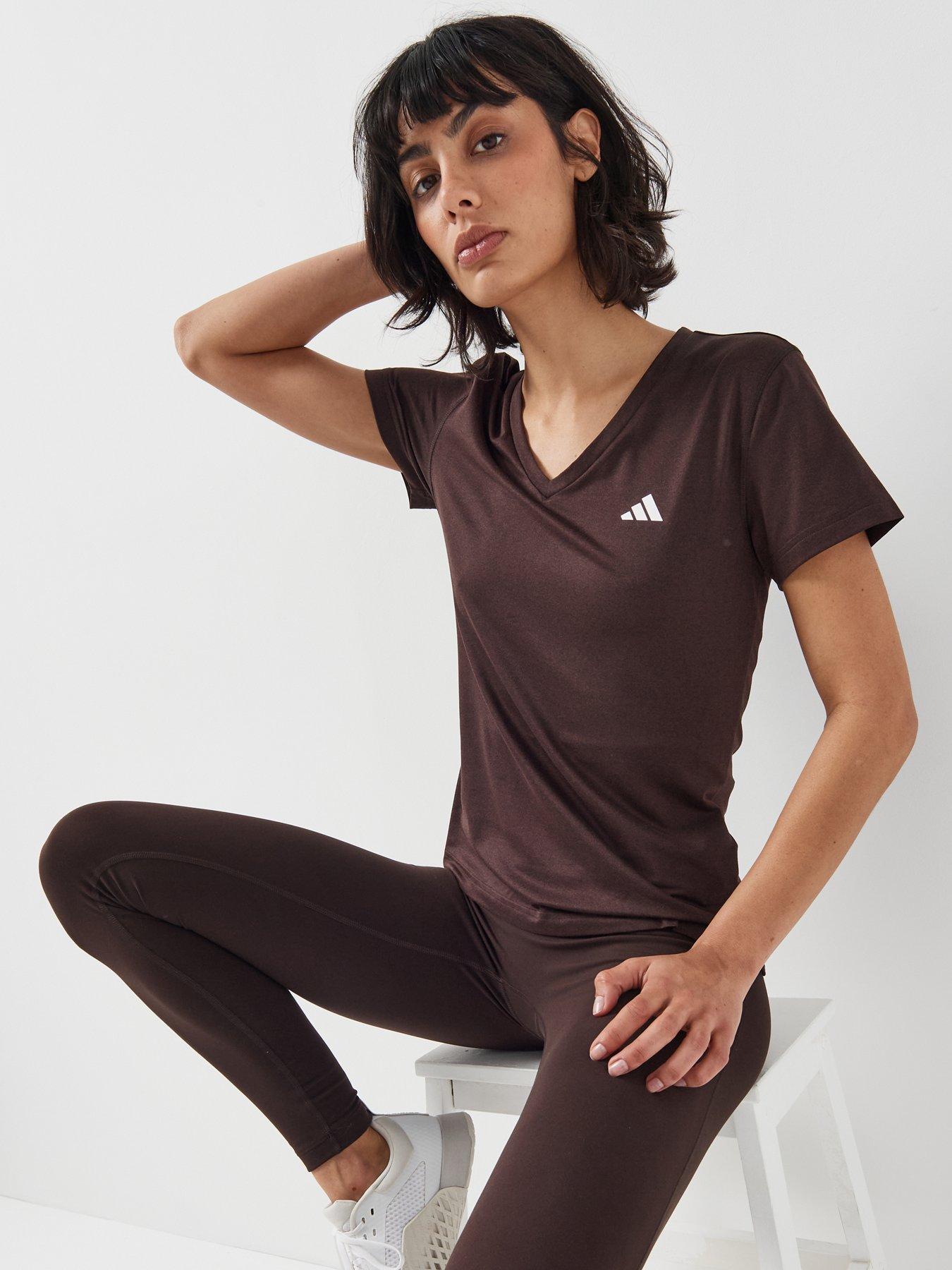 Image 5 of 6 of adidas Women's Training Workout Essentials T-Shirt - Brown