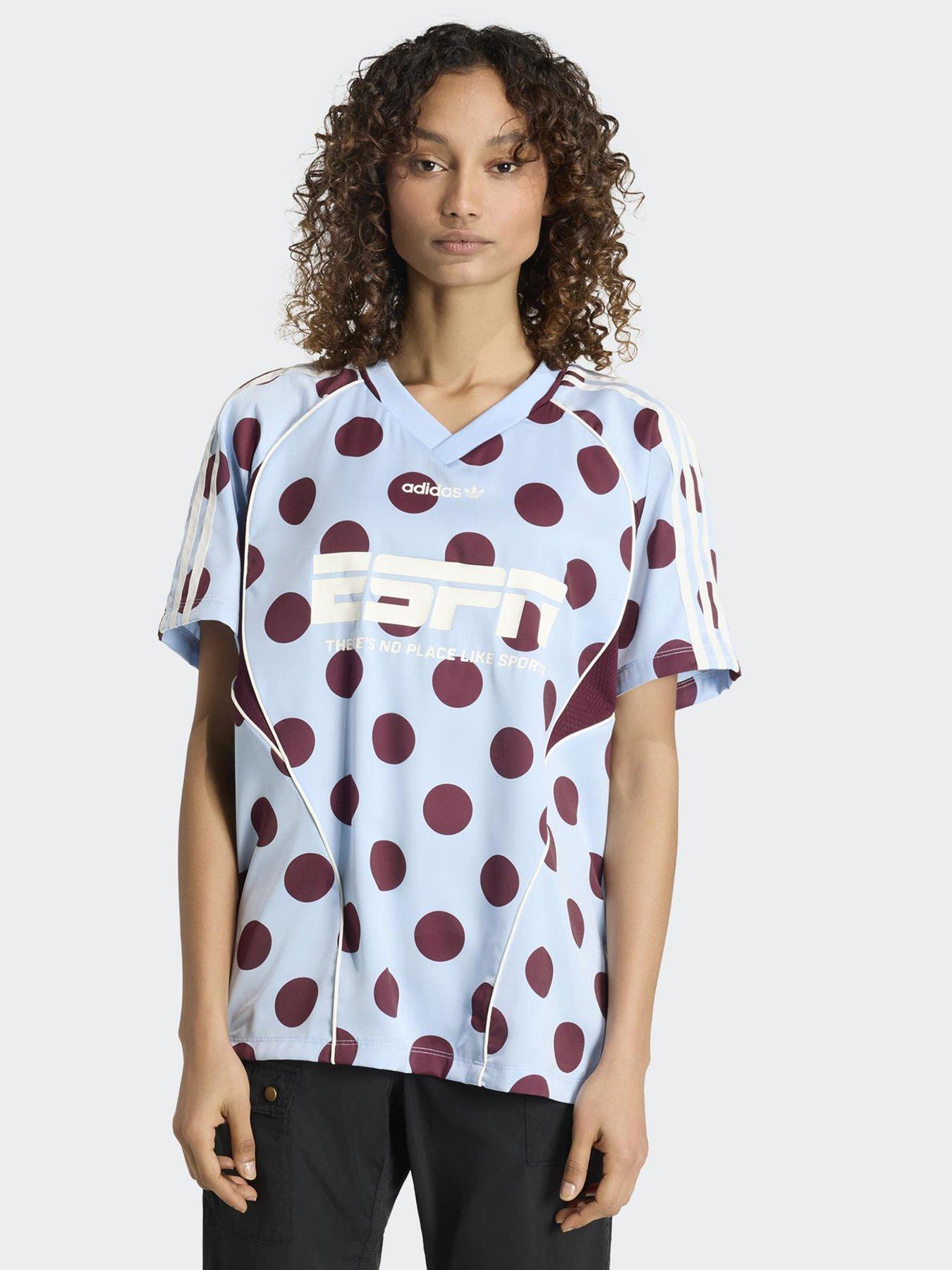 adidas Originals Womens Polka Dot Short Sleeve T-shirt - Blue