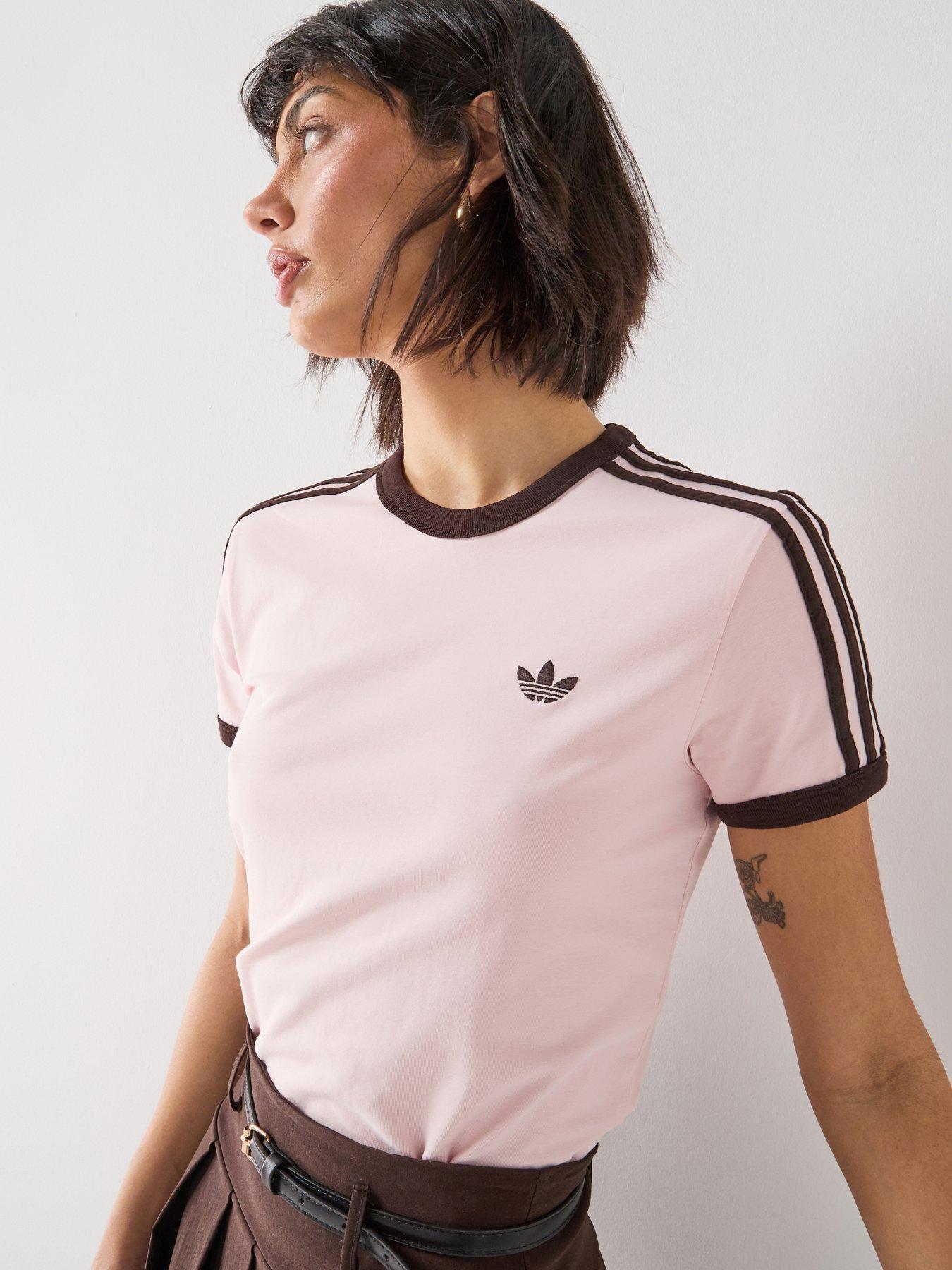 adidas Originals Women's 3 Stripes Slim T-Shirt - Pink