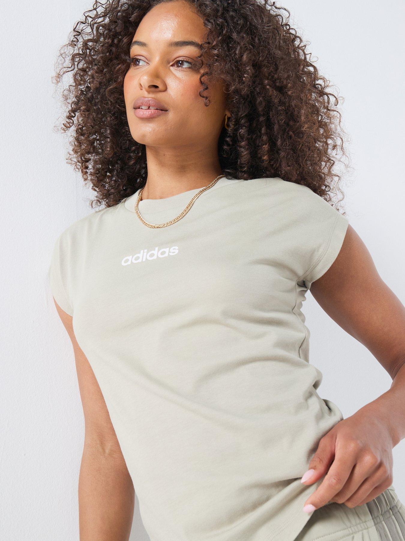 adidas Sportswear Women's Essentials Linear Cotton T-Shirt - Brown