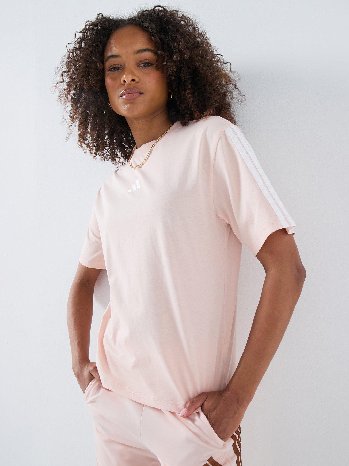 adidas Sportswear Women's Essentials 3-Stripes Boyfriend T-Shirt - Pink