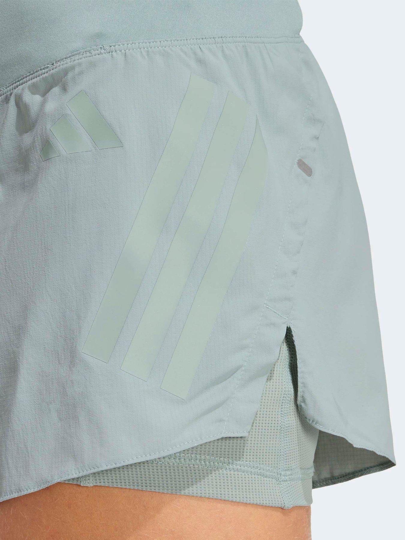 Image 4 of 5 of adidas Women's Running Adi365 Iconic Stripes Shorts - Green